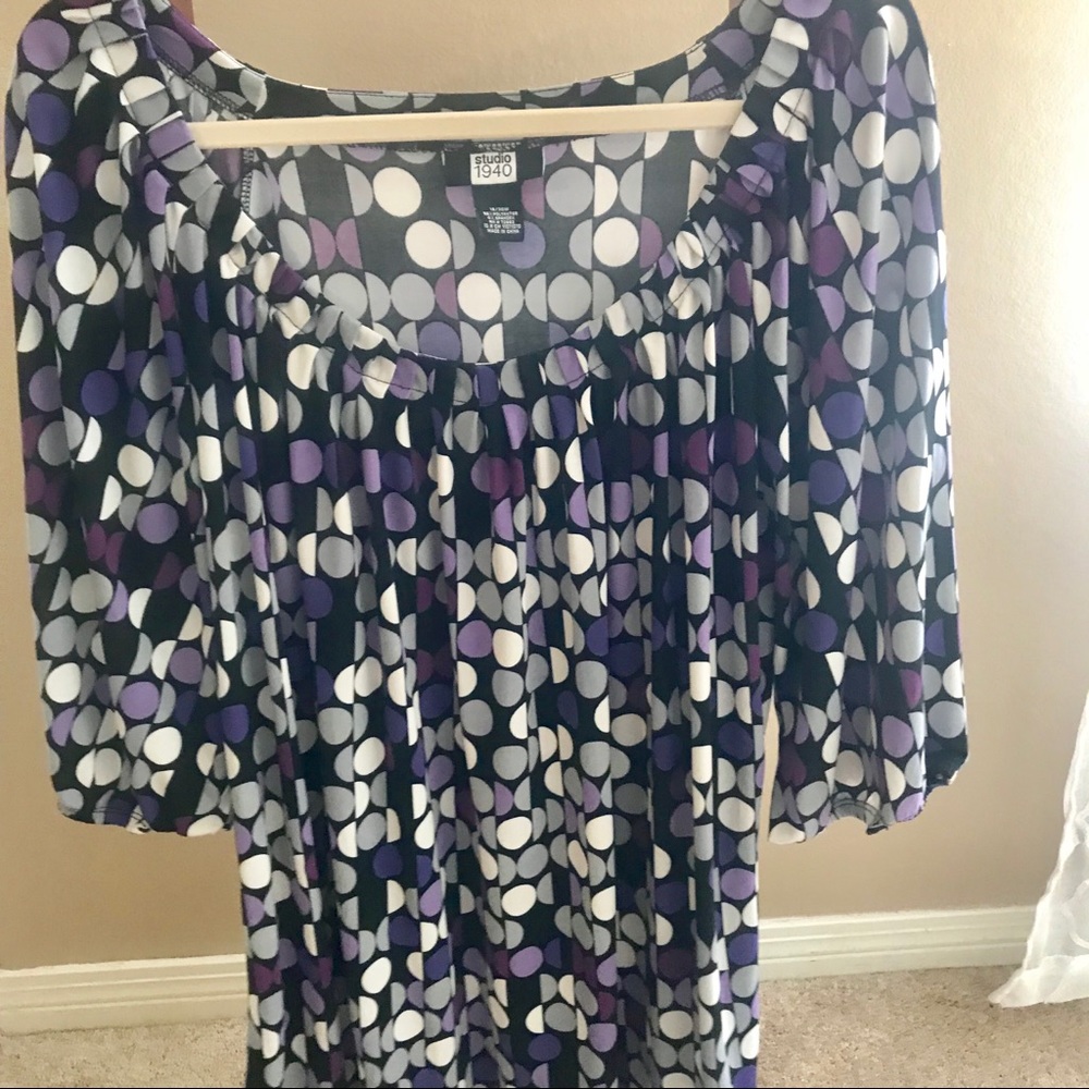 Purple polka dot top